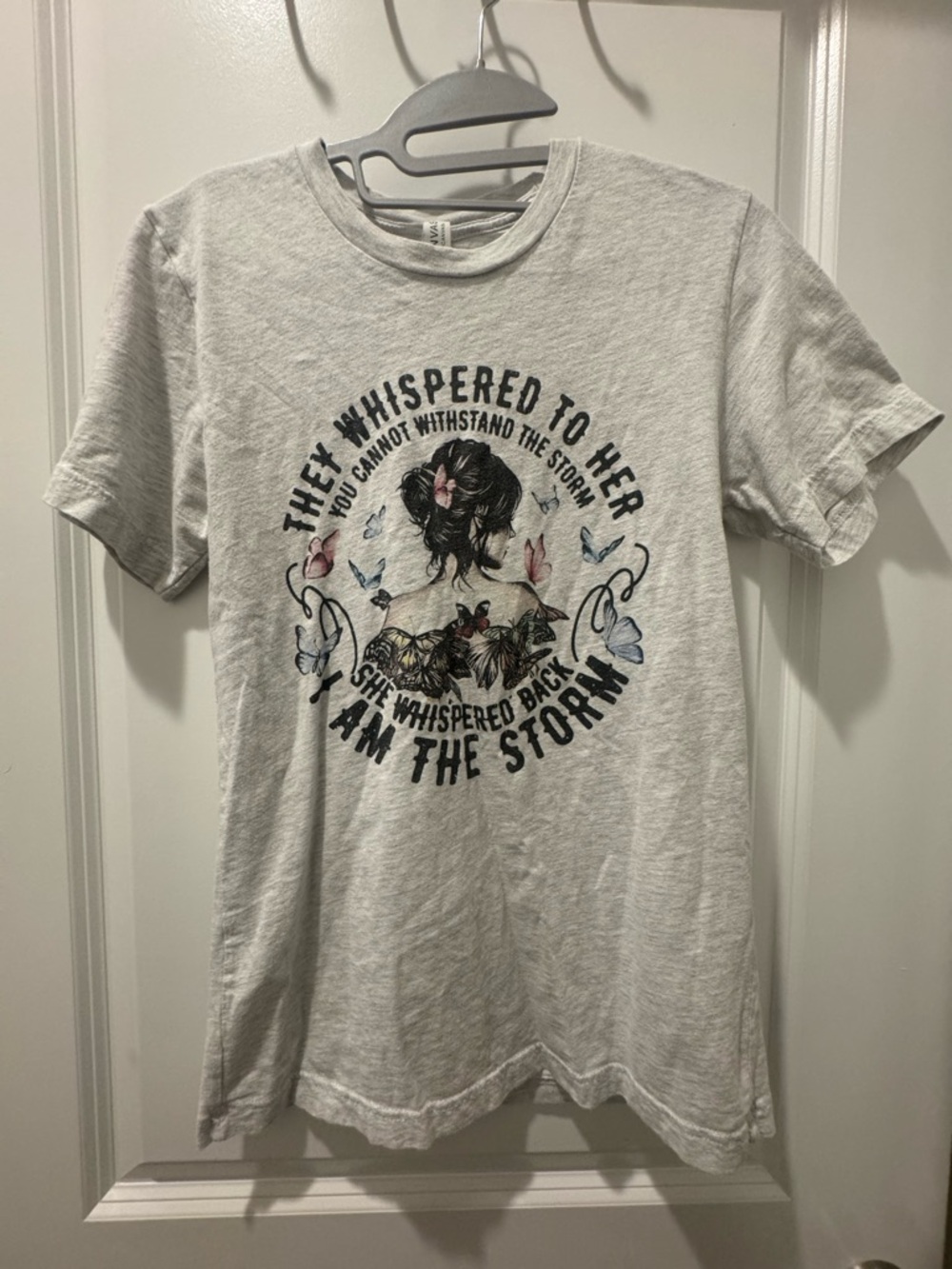Bella Canvas Light Gray Graphic Tee with Floral Illustration